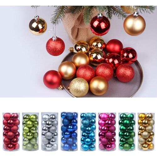 24pcs Christmas Tree Decor Ball Bauble Xmas Party Hanging Ball Ornament Decorations for Home Christmas Decorations Gift