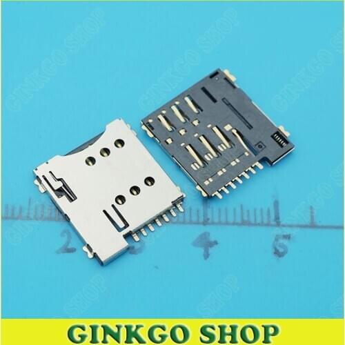 25pcs/lot 7P 6Holes Micro SIM Card Holder Sockect 7Pins Sim Connectors for Mobile phone Self Push Type