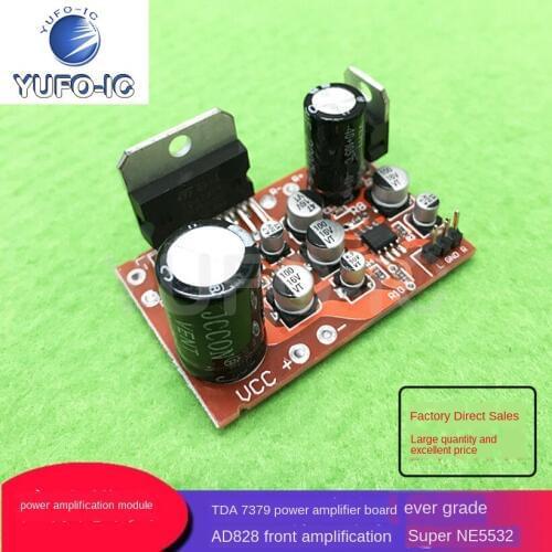 3pcs Power Amplification Module Tda7379 Amplifier Board + Ad828 Front-Level Amplifier Fever-Level Ad828 Effect Super NE5532