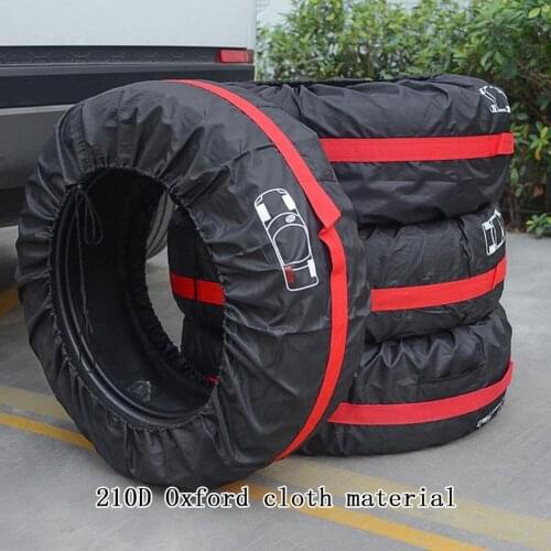 Universal 4Pcs Car Tire Covers Tire Pack Tires Storage Bag Dustproof Wheel Protector Waterproof Spare Tire Protection Package