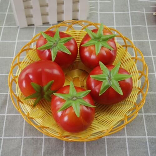 5pcs Fake Fruit Lifelike Simulation Artificial Tomato Vegetables Plastic Home Party Decor Photography Props Decorative Foam