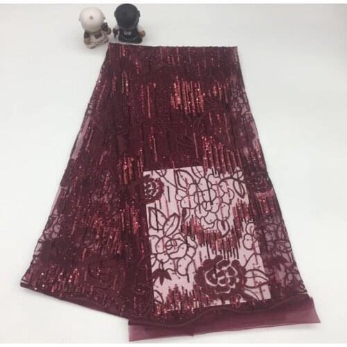 5yards/pc) excellent embroidered African tulle lace fabric French net lace fabric with sequins for party dress FSQX066
