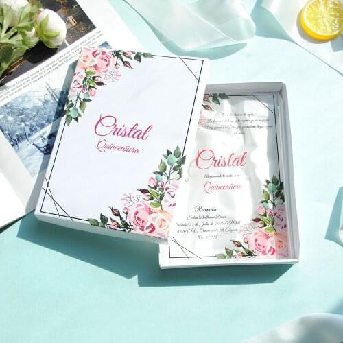 10pcs clear acrylic card with printed box custom acrylic wedding invitation card(other item on the photo need extra cost)
