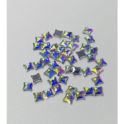Free shipping! High quality 6mm Dart shape Crystal AB Hot fix Flat back iron on Crystal