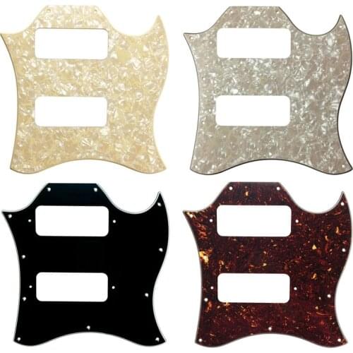 Pleroo Guitar Parts - For Gib Standard SG Full Face Guitar Pickguard Route P90 Humbuckers Scratch Plate No Bridge Hole