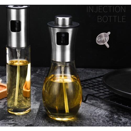 Olive Oil Sprayer Dispenser For Bbq/Cooking/Vinegar Glass Bottle With Leak-Proof, Spice Drops Jar Seasoning Kitchen Tools