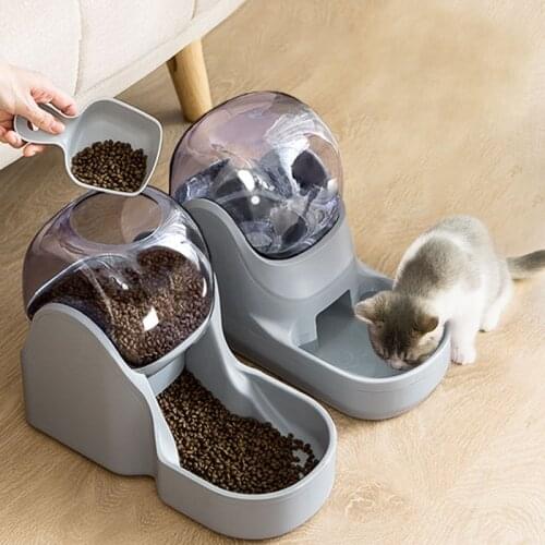 Pet Water Dispenser Cat Automatic Feeder Plastic 3.8L Gravity Dog Water Bottle Food Water Dispenser Pet Feeding Bowl for Cat Dog