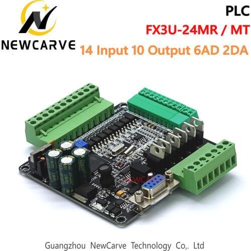 FX3U-24MT FX3U-24MR PLC Industrial Control Board 14 Input 10 Output 6AD 2DA With RS485 Communication NEWCARVE