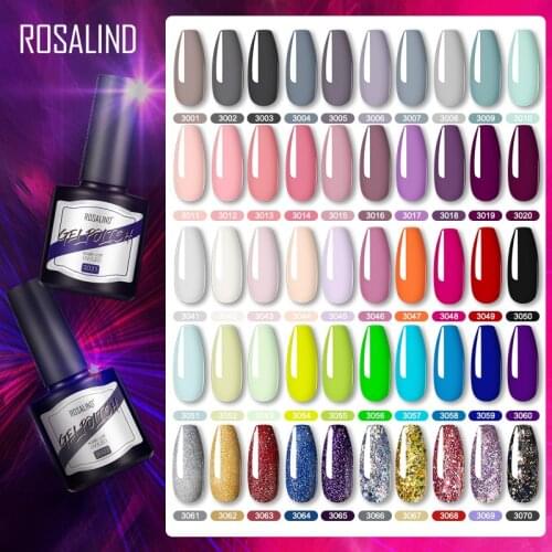 ROSALIND Gel Nail Polish Semi Permanent UV Gel 8ML Hybrid Varnishes Soak Off Nails Art All For Manicure Top Coat Gellak Polish