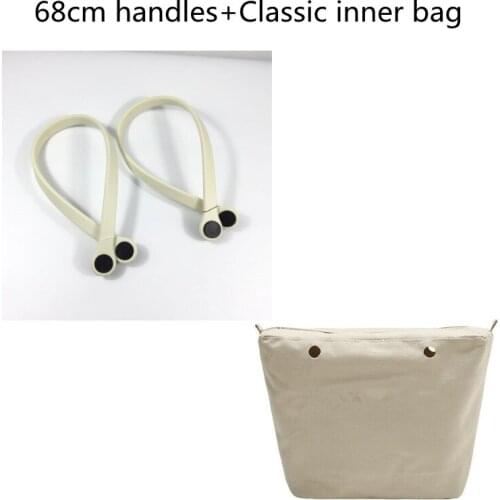 One brown handle set canvas bag classic size bag for obag