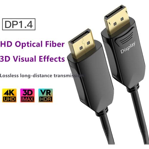 Displayport Optical Cable 32.4Gbps Male 1.4 Version 4K 144Hz Display port Audio Video Cable 100m Long Distance Transmission