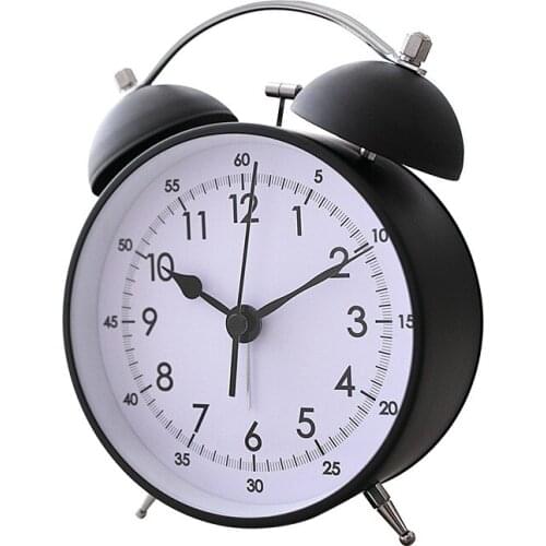 Classical Retro Twin Bell Alarm Clocks Non Ticking Sweep Analog Morning Alarm Clock For Kids MJ