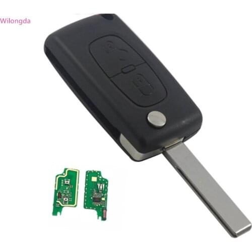 Wilongda Auto key 2 Button Flip Remote Key 433mhz 46 chip for Citroen C2 C3 C4 C5 C6 Car key