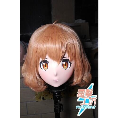 KM9179) Handmade Female Sweet Girl Resin Crossdress Outfit Cosplay Japanese Animegao Role Play Kigurumi Mask