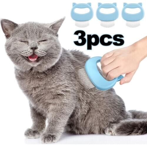 3 Pieces Pet Shell Comb Cat Massage Comb, Hair Removal Shedding Cleaning Comb for Removing Cats with Short or Long Hair