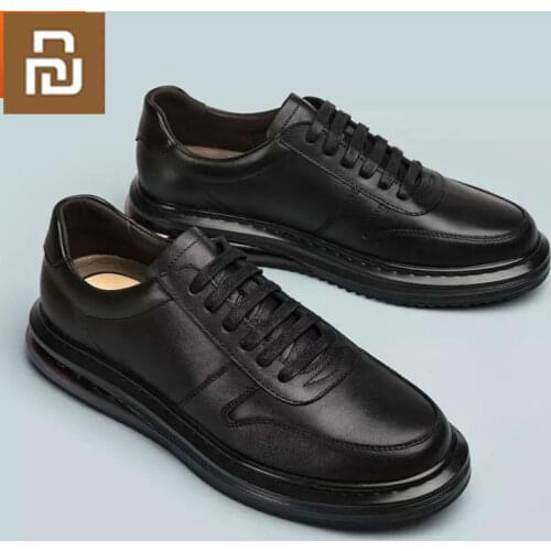 Xiaomi Air Cushion Leather Shoes Toe Top Layer Cowhide Antibacterial Comfortable High Elastic Shock Absorption Casual Shoes