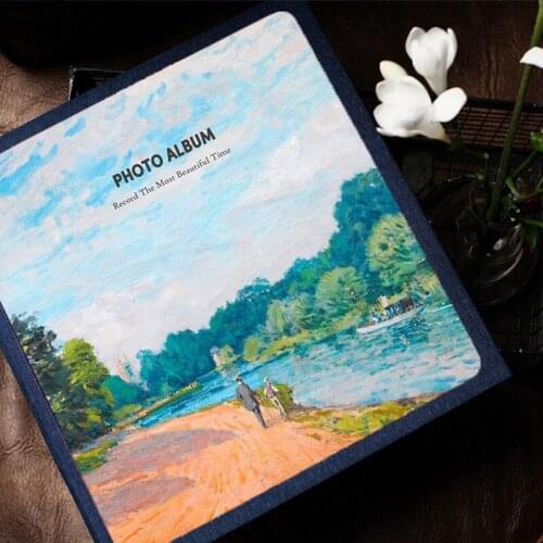 Creative retro 16-inch art manual DIY photo album self-adhesive film-covered family growth record photo album souvenir book