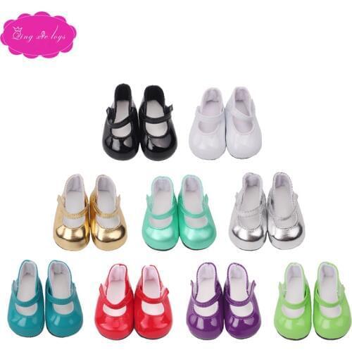 18 inch Girls doll shoes round toe dress shoe American newborn shoe Baby toys fit 43 cm baby doll gift for a child s1
