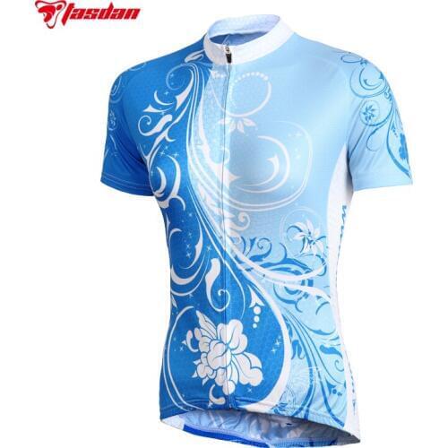 Tasdan Hot Selling Cycling Clothes Blue Bike Wear Short Sleeve Cycling Tops Cycling Clothing Woman Bike Cycling Bicycle