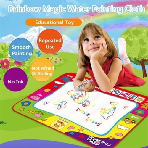 Big Size Magic Water Drawing Cloth With Doodle Painting Pen For Children Early Education Toy Watercolor Painting Mat Graffiti