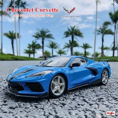 Maisto 1:18 2020 Chevrolet Corvette Stingray Coupe (High Wing) Static Die Cast Vehicles Collectible Model Car Toys