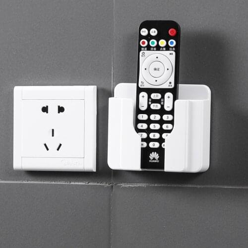 Multifunction USB Charging Stand Wall Mounted Organizer Air Conditioner TV Remote Control Storage Box Mobile Phone Plug Holder