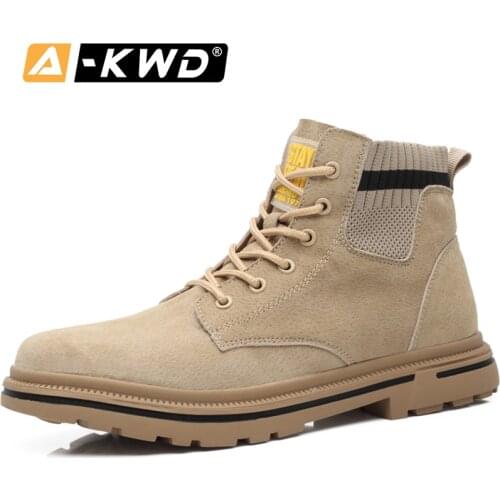 Fashion Mens Winter Shoes Warm Black Mens Work Boots Ourdoor Casual Men Boot Waterproof High Top Sneakers Chaussure Homme Hiver