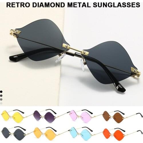 Fashion Rimless Womens Sunglasses Design Fashion Lady Sun glasses Vintage Alloy Classic Designer Shades Eyewear