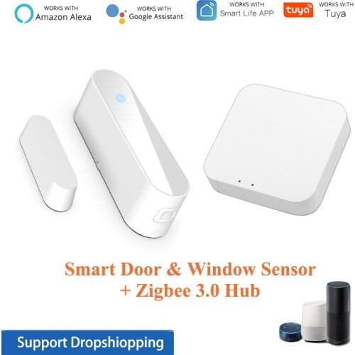 NEW Tuya Door Window Sensor for Smart Life APP,Smart Home Detector Magnetic Sensor,Work with Alexa Google Home,To ZigBee 3.0 Hub