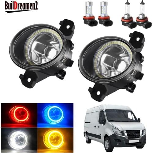 Angel Eye Fog Light Assembly For Nissan NV400 2011 2012 2013 2014 2015 Car Front Bumper Fog Lamp With Halo Ring DRL H11 20W 12V