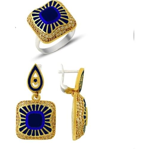 Silver 925 Sterling Enamel Authentic Set