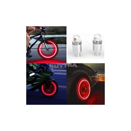 Blue,Red 2PCS LED Wheel Valve Stem Cap Tire Motion Neon Light Lamp For Bike Bicycle Car Motorcycle