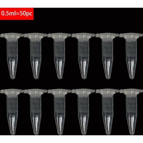 Wholesale 50 Pcs / 0.5ml Modern Laboratory Transparent Ultra-fine Plastic Centrifuge Test Tube Container Lid Laboratory Supplies
