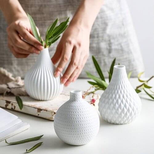 Modern Simple Nordic Ceramic Vase Flower Cabinet Home Decoration Water Drop White s
