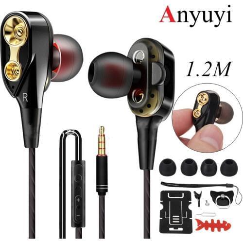 Super Bass Wired Earphone 3.5mm In-ear Ear Buds with Microphone and Volume Control Headset Headphones for Outdoor Daily Life