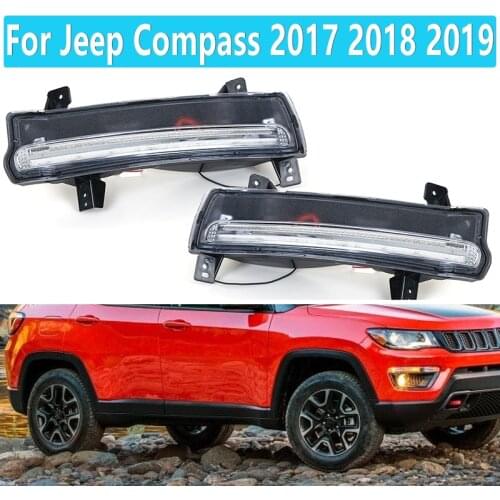 LED DRL fog lights Headlight Headlights Driving Lamp With Yellow For Jeep Compass 2017 2018 2019 Turn Signal Light fog light