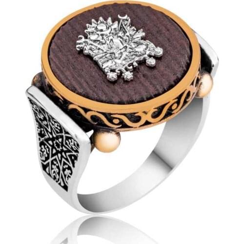Tevuli 925 Sterling Silver Kuka Tree Ottoman Crested Male Ring