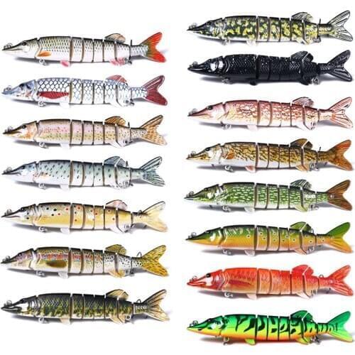 12.5cm 18.5g Sinking Wobblers 8 Segments Fishing Lures Multi Jointed Swimbait Hard Bait Fishing Tackle for Bass Isca Crankbait