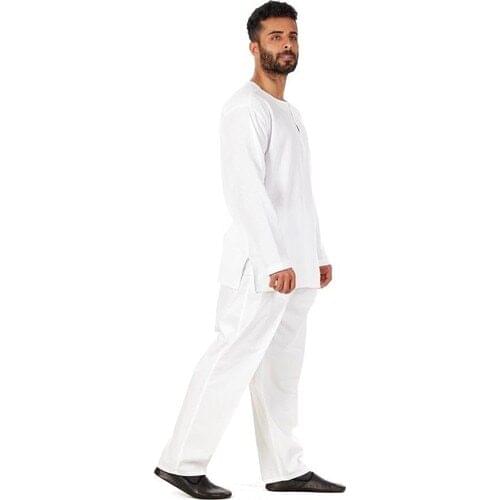 Umrah Market Sile Crew Neckline Shirt-White