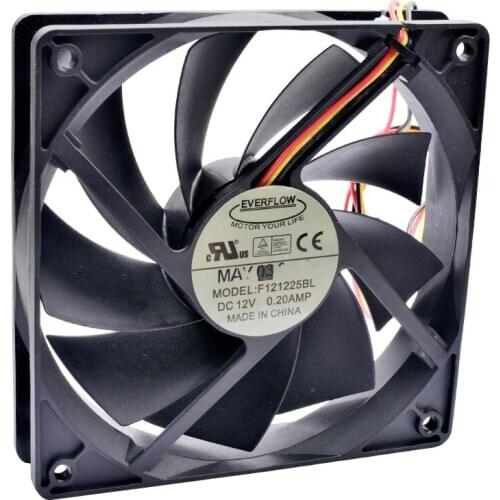 F121225BL 12cm 12025 120mm fan 120x120x25mm DC12V 0.20A double ball speed detection for cooling fan of computer chassis CPU
