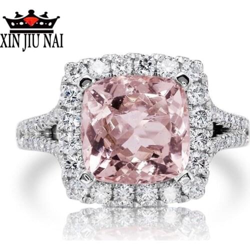 Vintage Statement Ring 925 Silver AAAAA Cz Engagement Wedding Band Rings Pink Diamond Romance For Women Men Party Finger Jewelry