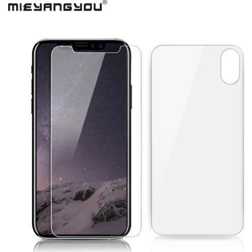 2PCS Front + Back Screen Protectors Tempered Glass for iphone X XS Max XR 11 Pro Max Explosion Proof Film On iPhone 11 Glass