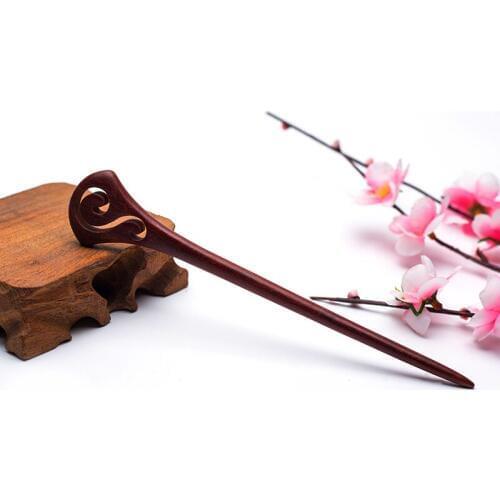 Vintage hollow hand-carved sandalwood hairpin Hair stick chinese Bridal hair accessories 2019 new charm head jewelry for women