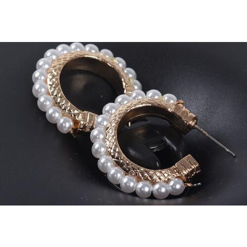 New Vintage Pearl Hoop Earrings For Women Handmade Sweet Simulated Pearl Circle Geometric Jewelry Japan Korean Pendientes Gifts