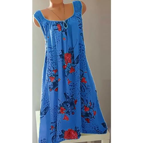 38# Womens Dress Women Sexy Fashion Large Size Print Sexy Lace Sleeveless Loose Casual Sleeveless Tube Top Suspender Dress