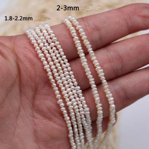 1.8-2mm Mimi Small Baroque Pearl Beads DIY Jewelry Loose Strand Pearl Beads Irregular White Natural Freshwater Pearl Beads 35cm