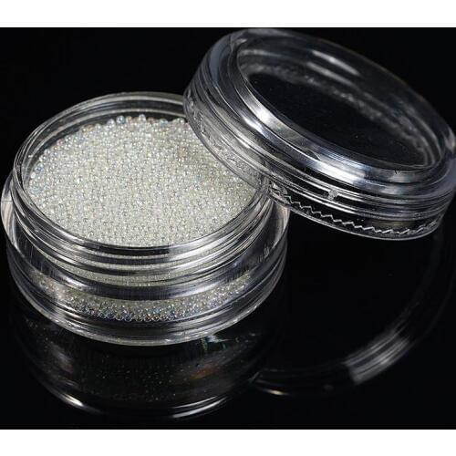 1Box 3D Micro Bead Bouillon Crystal Ab Glass Caviar For Nails Nail Glitter Rhinestones Design Decoration Beads Tiny Art Z7U5