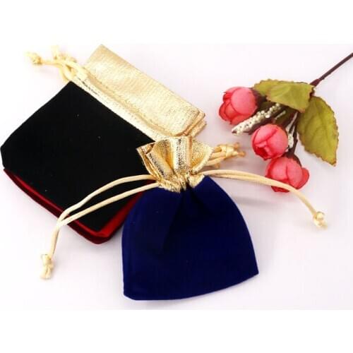 New Style 10pcs/lot Jewelry Packaging Bags 7x9cm 9x12cm Drawable Velvet Bags 4 color to choose for Candy Gifts Jewelry Storage