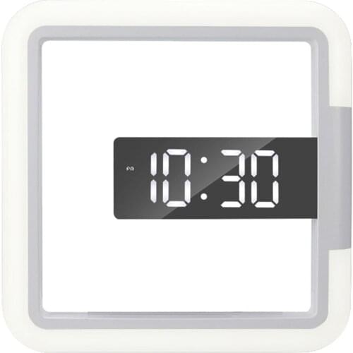 11 inch Digital Wall Clock Creative Clock LED Light Snooze Livingroom Bedroom with Temp. Temperature Color Changing Clocks