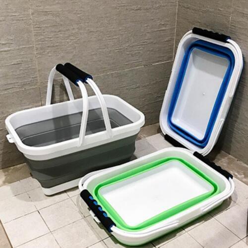 12L Foldable Bucket Folding Fishing Outdoors Hiking Collapsible Water Carrier Silicone Camping Water Storage Pail